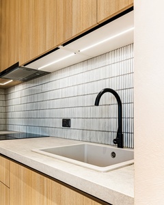 Multiuso Mini angolo cottura modulare in acciaio inox armadi a muro da cucina con frigo e fornelli e lavello <span class=keywords><strong>per</strong></span> uso domestico - Product Image 6