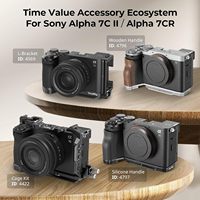 Poignée ergonomique SMALLRIG argentée pour Sony Alpha 7C II/Alpha 7CR/Alpha 7C 8g, microphone léger pour studio photo