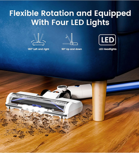 Aspirateur sans fil 45Kpa 550W, aspirateur à manche 60 min d'autonomie, écran LED, anti-emmêlement, 8 en 1, léger <span class=keywords><strong>pour</strong></span> sols durs/tapis/poils d'animaux - Product Image 6