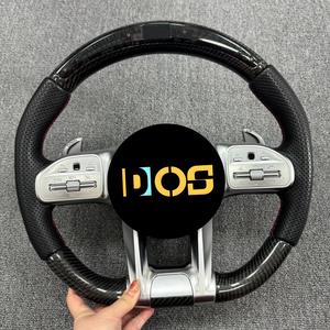 Volant en fibre de carbone forgé avec LED pour <span class=keywords><strong>Mercedes</strong></span>-Benz W126 S500 A180 ML350 GLS 350D X166 GLK W118 S320 <span class=keywords><strong>GTS</strong></span> - Product Image 1