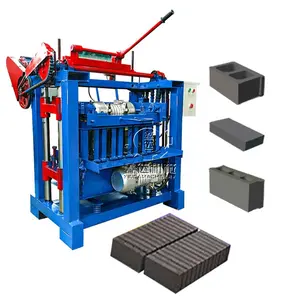 Máquina para fazer blocos de tijolos de pavimentação oca, equipamento de construção, preço manual, operador de tijolos