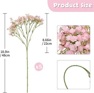Venta al por mayor de fábrica: Gypsophila artificial de seda (Baby's Breath) realista hecha a mano para el hogar, bodas, Pascua, Navidad, Año Nuevo Chino - Product Image 2