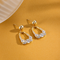 925 Sterling Silver Géométrique Hoop Boucles D'oreilles Femmes Cubique Zircone Cluster Boho Chic Bijoux Cadeau Unique Déclaration