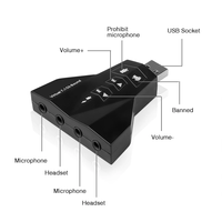 Carte audio virtuelle externe USB 7.1 3D avec double microphone et double interface audio, son et enregistrement indépendants pour PC et téléphone