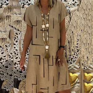 Abiti da Donna Personalizzabili con Logo, Stile di Tendenza, Stampa Digitale, Scollo a V, Taglie <span class=keywords><strong>Plus</strong></span>, Alla Moda e Comodi - Product Image 1