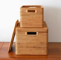 Vente en gros de paniers de rangement en rotin naturel faits à la main au Vietnam, boîtes de rangement pour la décoration de la maison, paniers à linge