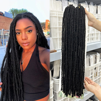 Extensions de cheveux synthétiques au crochet, dreadlocks souples en gros, 22 pouces, aspect naturel, pour coiffures Dream Dread