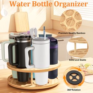 Organizador de Botellas de Agua para Vaso Stanley de 40 oz con Asa, Soporte Giratorio de Bambú para Vasos Stanley y Simple Modern - Product Image 5