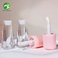 Haute qualité 5ml personnalisé vide clair verre brillant à lèvres Tube Mini bouteilles d'huile à lèvres maquillage emballage conteneur avec grande brosse