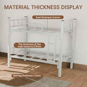 <span class=keywords><strong>Letti</strong></span> a Castello in Metallo a Due Piani con Estremità Chiusa, <span class=keywords><strong>Letti</strong></span> Doppi Alti e Bassi in Ferro Battuto, Strutture in Ferro Massiccio, Design Moderno, Misura Full, <span class=keywords><strong>Salvaspazio</strong></span> - Product Image 2