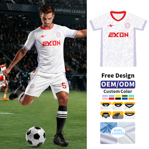 Jersey Sepak Bola Internasional Custom Grosir EXON, Set Lengkap dengan Logo Silikon Sublimasi dan Bordir, Pakaian Tim Sepak Bola untuk Dewasa dan Anak-Anak - Product Image 1