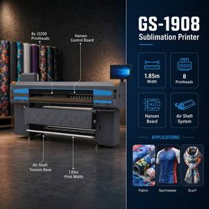 Imprimante textile à sublimation par transfert thermique GOOSAM 8 têtes 1850 mm I3200 pour la production de vêtements en tissu à grande vitesse sur ligne de production en rouleau - Product Image 1