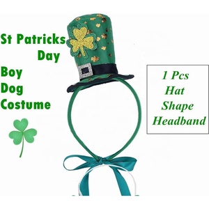 Dia de São Patrício Dia Irlandês Sorte Shamrock Partido Animais Brinquedos Cães Verde Chapéu De Aniversário Decoração - Product Image 2