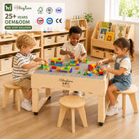 Hikeylove Ensemble de table de jeu pour salle de classe préscolaire en bois moderne, caractéristiques de sécurité, respectueux de l'environnement, durable, montage facile, compatible