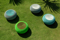 Chaise pouf moderne imperméable pour l'extérieur Fauteuil pouf en rotin plastique pour la maison, le jardin, le salon, l'hôtel et le parc