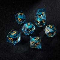 Ensemble de dés en résine polyédrique de haute qualité, 7 pièces, transparent, à bords nets, dés en vrac pour les jeux de rôle DND