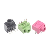 Connecteur Jack Audio Stéréo 3,5 mm PJ-317 5 Broches à Angle Droit pour Montage sur PCB Traversant