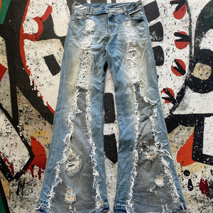 Marchio AeeDenim Jeans <span class=keywords><strong>da</strong></span> <span class=keywords><strong>uomo</strong></span> in difficoltà tecniche di Stonewashed e lavate all'ingrosso <span class=keywords><strong>da</strong></span> pantaloni Mod di lavoro di soccorso in Cina - Product Image 2
