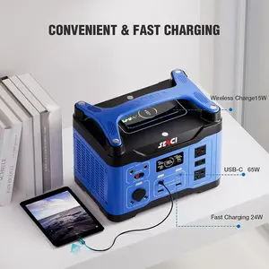 Multifunctional 508Wh Lituium Battery Backup Power 600W Electric Power Station Portable Solar Power Generator