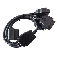 Cable de datos de extensión OBD OBD2, 16 Pines, 1 x codo macho a 3 x hembra