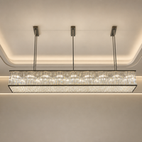 Lustre rectangulaire pour restaurant, lampe suspendue linéaire pour salle à manger, hall d'hôtel, escalier