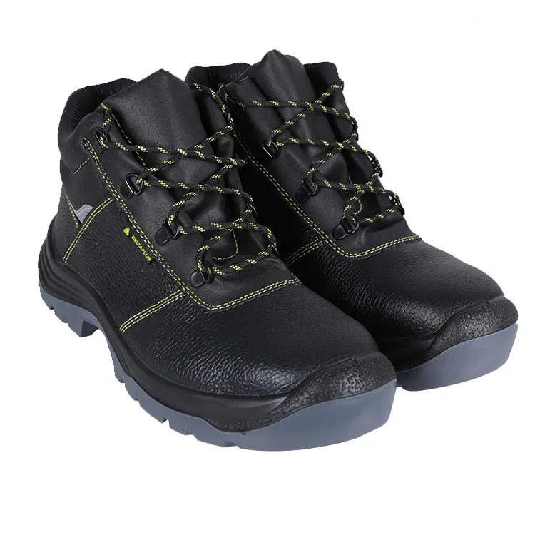 Sapatos de segurança de aço para trabalhadores, novos sapatos pretos para trabalho de construção