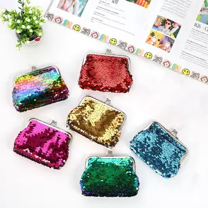 Tùy Chỉnh Sequins Pouch Luxury Mini ID Chủ Thẻ Key Case Với Ring Tùy Chỉnh Logo Coin Bag Clasp Phụ Nữ Purse Khóa Khóa Pouch