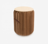 Tabouret Ottoman Pliable Joyeleisure en Papier Kraft 42cm, Chaise d'Extérieur Gain de Place, Mobilier de Maison, Utilisation Chambre Hôtel, Écologique