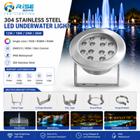 Vente flash : Lumières LED subaquatiques en acier inoxydable blanc pour piscine, fontaine musicale dansante extérieure, DMX512 RGBW DC12V/24V