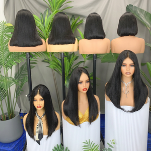 FH Perruque Bob Lace Front en Cheveux Humains Vietnamiens Naturels Noirs de Haute Qualité, Sans Colle, avec Lace Frontale Complète 2x6 - Product Image 1