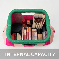 Nouvel Arrivage Sac à Main en Tricot Rayé avec Découpes Creuses, Sac Nuage Tressé Polyvalent et Portable pour Maquillage et Usage Quotidien des Femmes