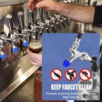 Cepillo para grifo de cerveza, cepillo de nailon con mango de plástico, tapa azul/negra para grifos de cerveza estándar americanos, limpieza de tubos de grifo