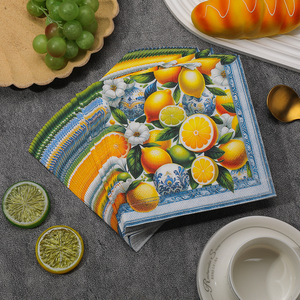 Cross-border printed napkins, colorful printing, cute Western restaurant decorations, square napkins, party disposable <b>paper</b> - Product Image 5