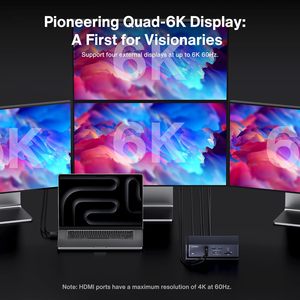 22 in 1 USB C 알루미늄 합금 도킹 스테이션 썬더볼트 4, 2.0 LAN 미니 휴대용, 노트북/데스크탑 컴퓨터용 (재고 있음) - Product Image 4