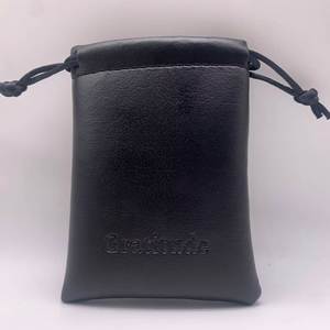 Best Selling Custom Velvet PU Leather <b>Drawstring</b> Headphone <b>Pouch</b> Screen Printed Design Cheap Custom Dust Bag for Jewelry Gift - Product Image 5