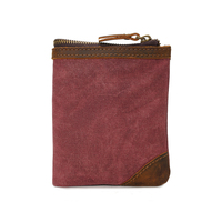Dompet Lipat dua Vintage desainer kapasitas besar klip uang pendek ritsleting pemegang kartu kredit wanita wanita dompet kanvas Pria Wanita