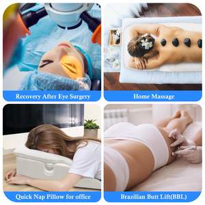 Almohada boca abajo para cirugía postoperatoria de <span class=keywords><strong>ojos</strong></span> BBL-Almohada para dormir de estómago de espuma viscoelástica triturada con cubierta extraíble Masaje en el hogar - Product Image 5