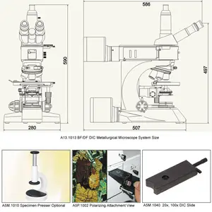 OPTO-EDU A13.1013-B BF/DF DIC Infinity Optical Metallographic Trinocular Metallurgical Microscope