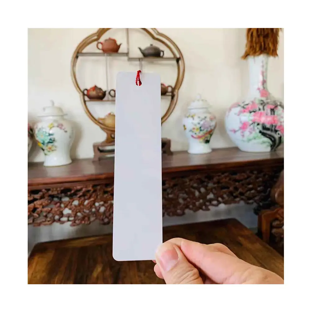 New Arrival Gloss White Dye Sublimation Aluminum Bookmark Metal Blank For Book Marks