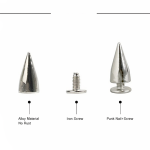 Clous et rivets métalliques style punk à tête acérée pour artisanat DIY, ceintures en cuir, vêtements, décorations et boucles - Product Image 4