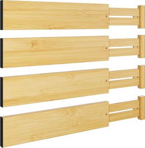 Separadores de Cajones Ajustables de Bambú, Divisores Expandibles para Cocina, Armarios, Oficina en Casa o Cómodas - Product Image 3
