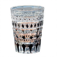 Verre à whisky/jus/bourbon en verre noir superposé fait main de 280 ml, motif Edo Kiriko, pour usage domestique ou bar.