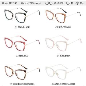 Monture de lunettes œil-de-chat Tr87146, taille moyenne, entièrement métallique, protection anti-lumière bleue, lunettes optiques unisexes - Product Image 5