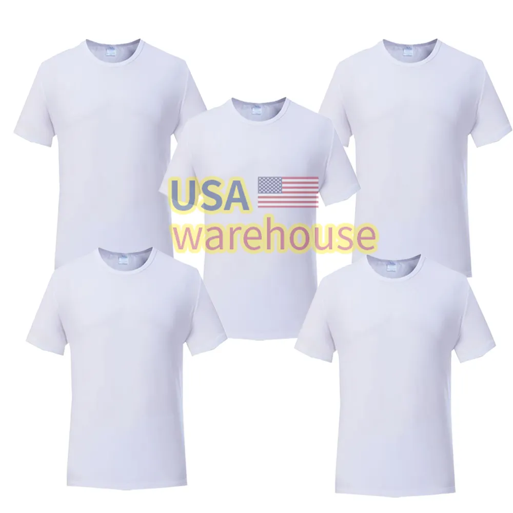 Sublimatie Shirts 100 Polyester T-Shirt Groothandel Ons Warehouese T-Shirt 100% Polyester Sublimaties Blanco Heren T-Shirts