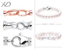XD S1188 S925 collier en argent boucle de connexion s925 boucle en argent sterling collier de perles boucle tête accessoires fermoir