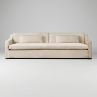 Canapé sectionnel 2 places sur mesure, style designer haut de gamme, avec accoudoirs inclinés classiques et coussin de banquette, pour hôtel/villa/projet commercial