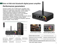 M19 BT 5.3 Amplifier Stereo Receiver, penerima Stereo 2 saluran 100W * 2 HiFi Kelas D Amp dengan Input RCA/optik/koaksial/mikrofon kontrol Treble Bass