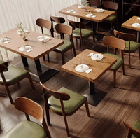 Usine Foshan moderne Café en bois massif Café Restaurant Café Cabine personnalisable Canapé commercial Table et chaise Combinaison