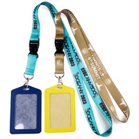 Lanyard Kartu ID Ramah Lingkungan, Murah, Warna-Warni, Bahan Polyester, Sablon Sutra, Tahan Air, Ukuran Dapat Disesuaikan, Custom