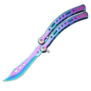 Cuchillo de Mariposa de Acero Inoxidable, Balisong, Cuchillos Plegables de Bolsillo para Campismo, <span class=keywords><strong>Supervivencia</strong></span>, EDC, Práctica Táctica - Product Image 3